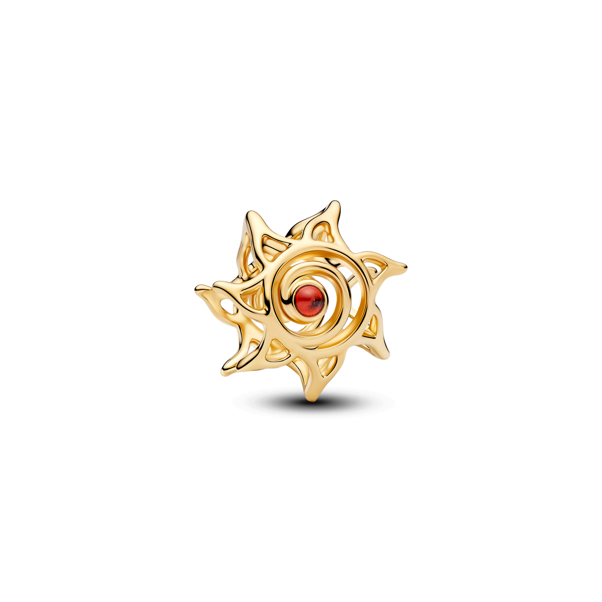 Pandora - Openwork sun gold-plated charm with burnt orange crystal - 764625C01