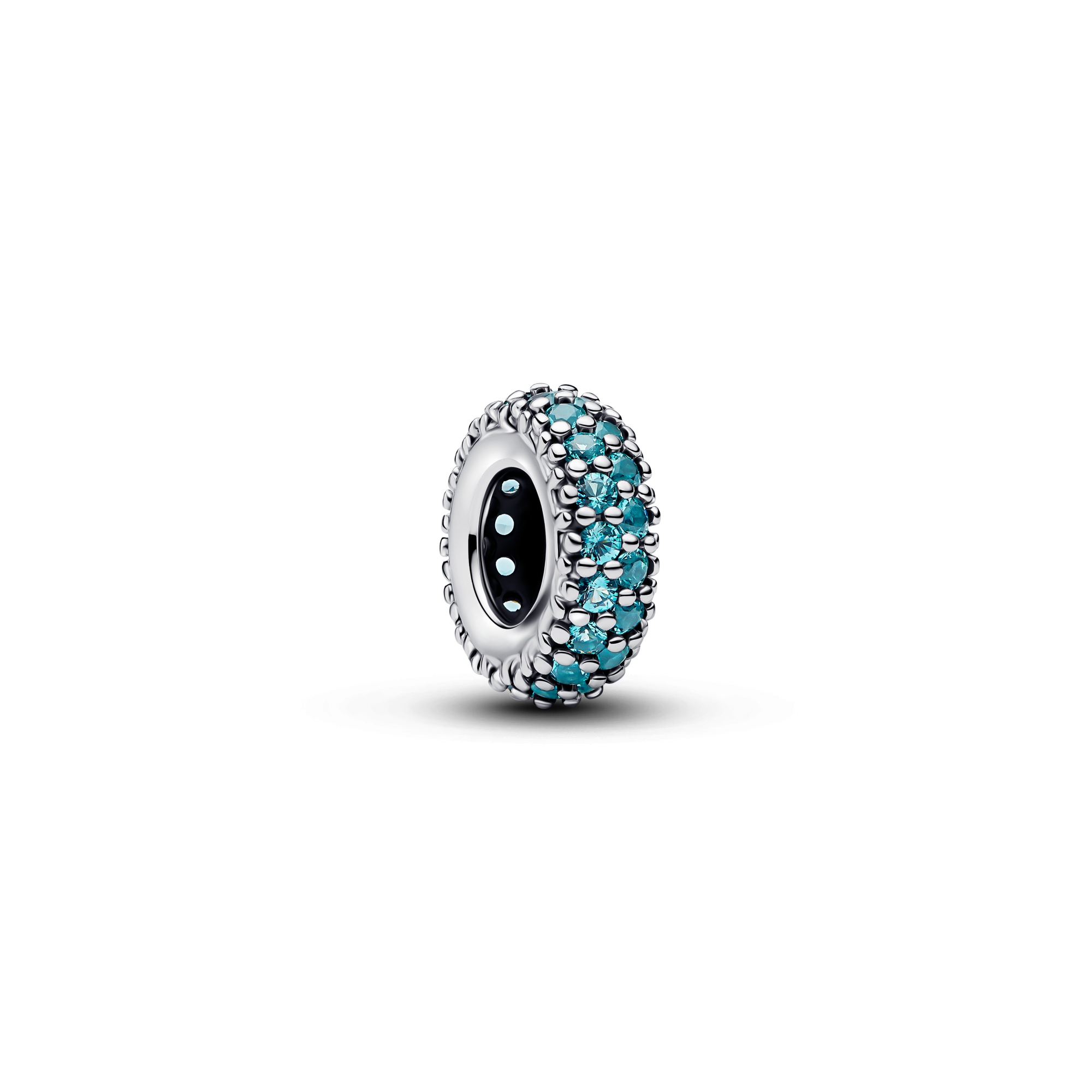 Pandora - Abstract sterling silver spacer with icy blue crystal - 791359C01