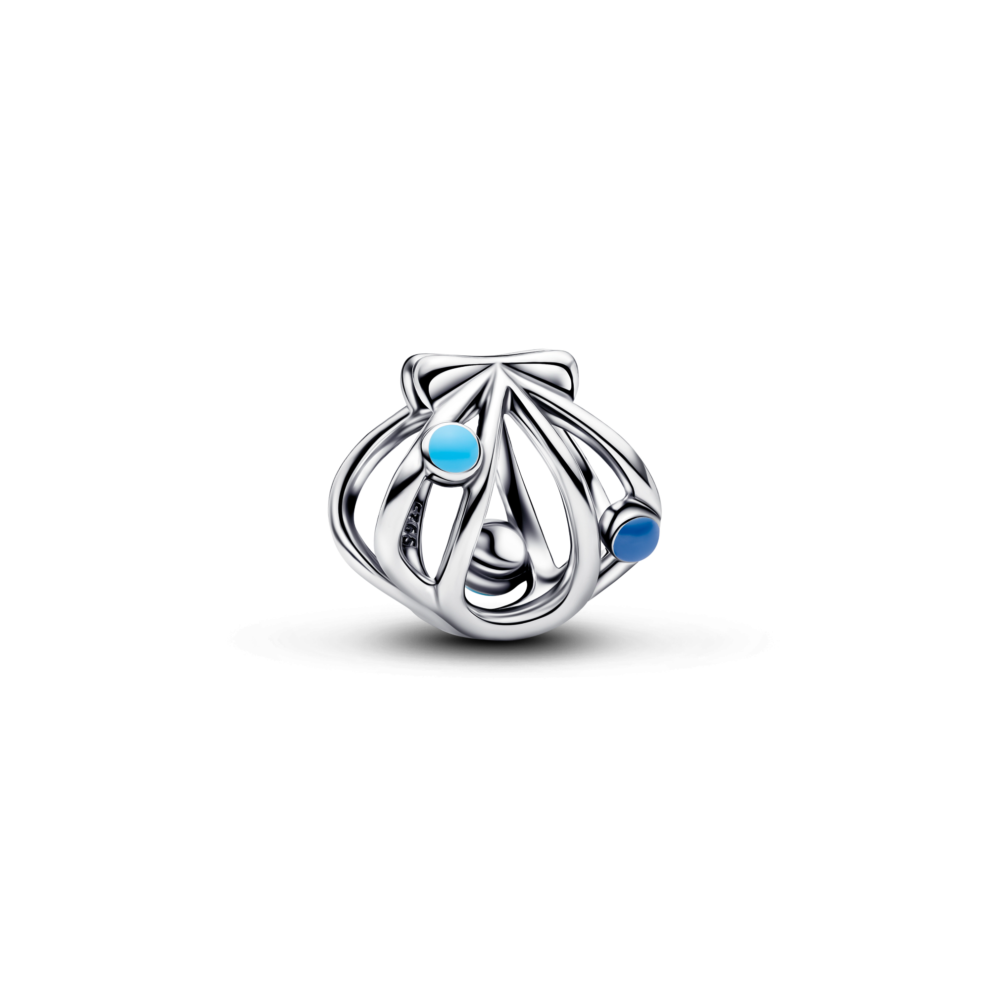 Pandora - Openwork shell sterling silver charm with blue enamel - 794695C01