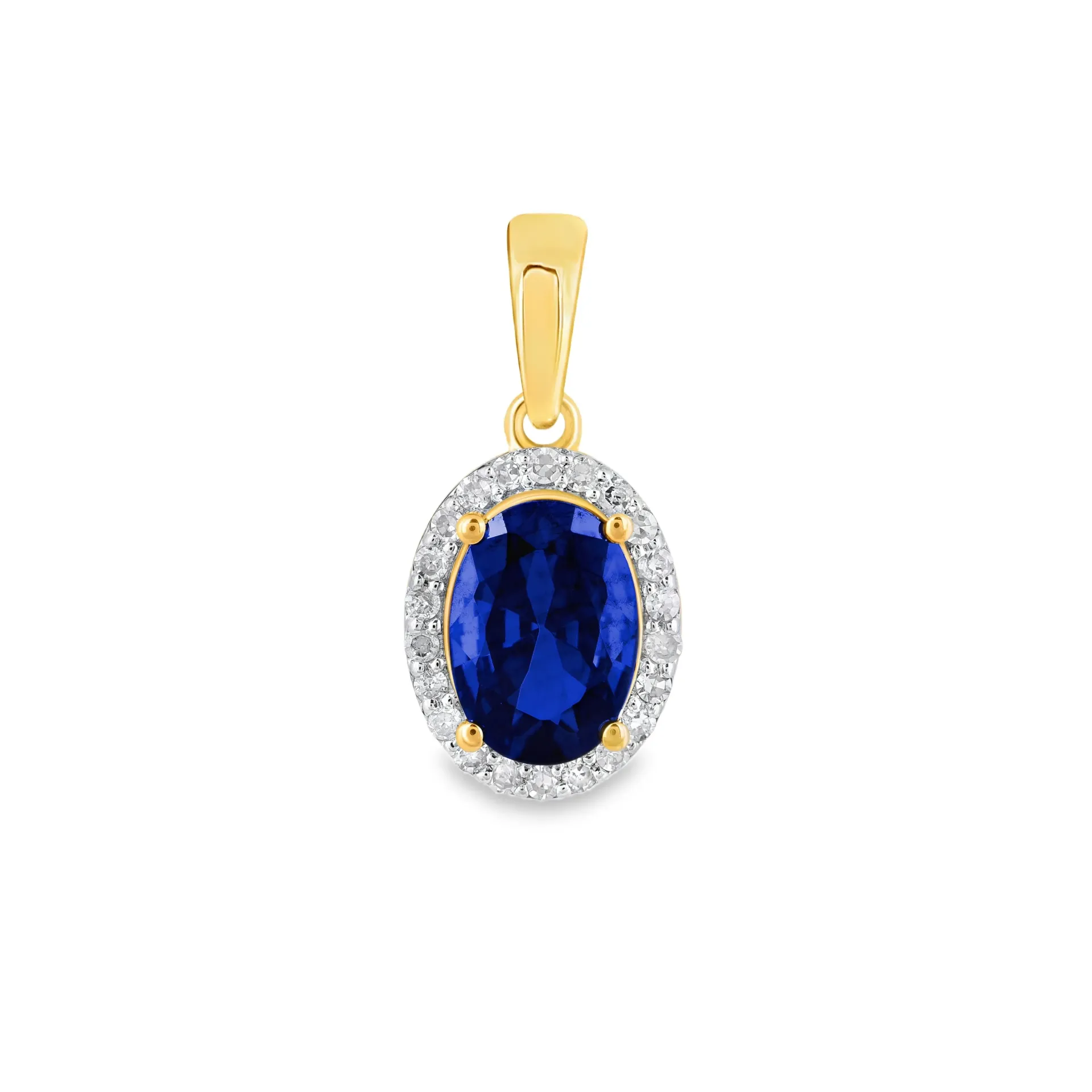 14KRT HANGER MET AMATHIST EN DIAMANT 0.09CRT