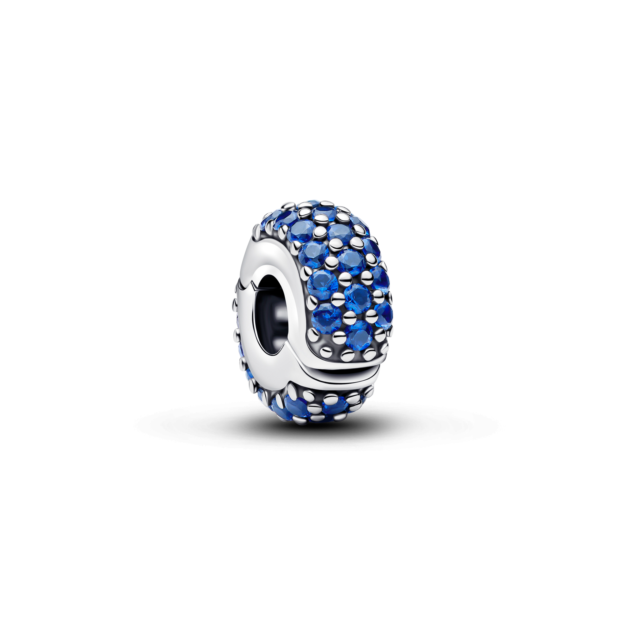 Pandora - Sterling silver clip with royal blue crystal and silicone grip - 794700C01
