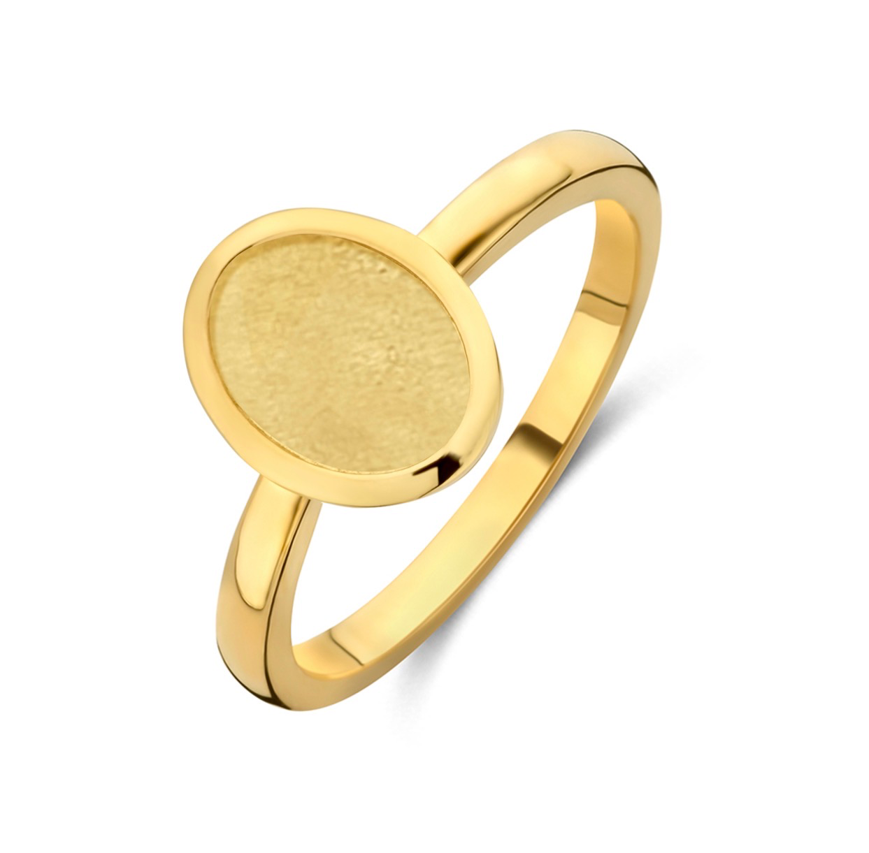 De Ring Ovalia Memory is een elegant en betekenisvol sieraad, gemaakt van 14 karaats goud. In de ovale zetting bevindt zich een askamer waarin as of moedermelk liefdevol kan worden bewaard, een intiem detail dat de ring verandert in een persoonlijk symbool van verbondenheid. De zachte, vloeiende vorm geeft het ontwerp een tijdloze uitstraling en maakt deze ring tot een dierbaar sieraad dat generaties lang gekoesterd kan worden.