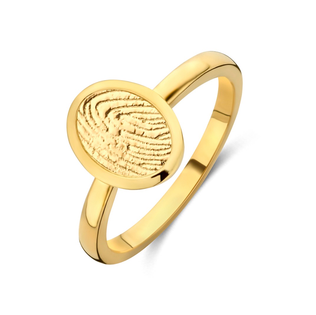 De Ovalia Touch ring is vervaardigd uit 14-karaats goud en heeft de kenmerkende ovale vorm van de Ovalia-collectie.

De Ovalia kan worden gepersonaliseerd met een unieke 3D vingerafdruk, die met innovatieve 3D-techniek in reli&euml;f wordt verwerkt.

Zo ontstaat een tastbaar en voelbaar sieraad dat je dierbare momenten altijd dichtbij houdt.

Een subtiel en stijlvol herinneringssieraad dat perfect is om dagelijks te dragen of cadeau te geven met een bijzondere betekenis.