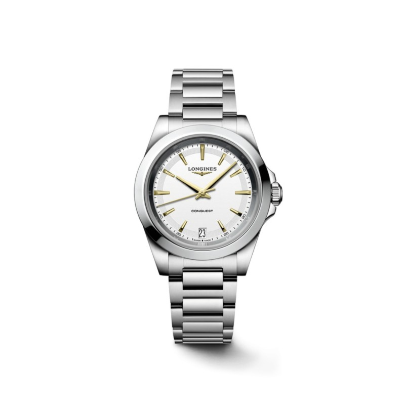 De Longines Conquest Quartz L34604126 horloge heeft een roestvrijstalen kast en band, een saffierglas en een zilverkleurige wijzerplaat. Het heeft een analoge weergave, is hypoallergeen. Geschikt voor dagelijks gebruik en gelegenheden, combineer met zowel formele als casual outfits. Elegant en stijlvol, de perfecte aanvulling voor elke horlogeliefhebber.