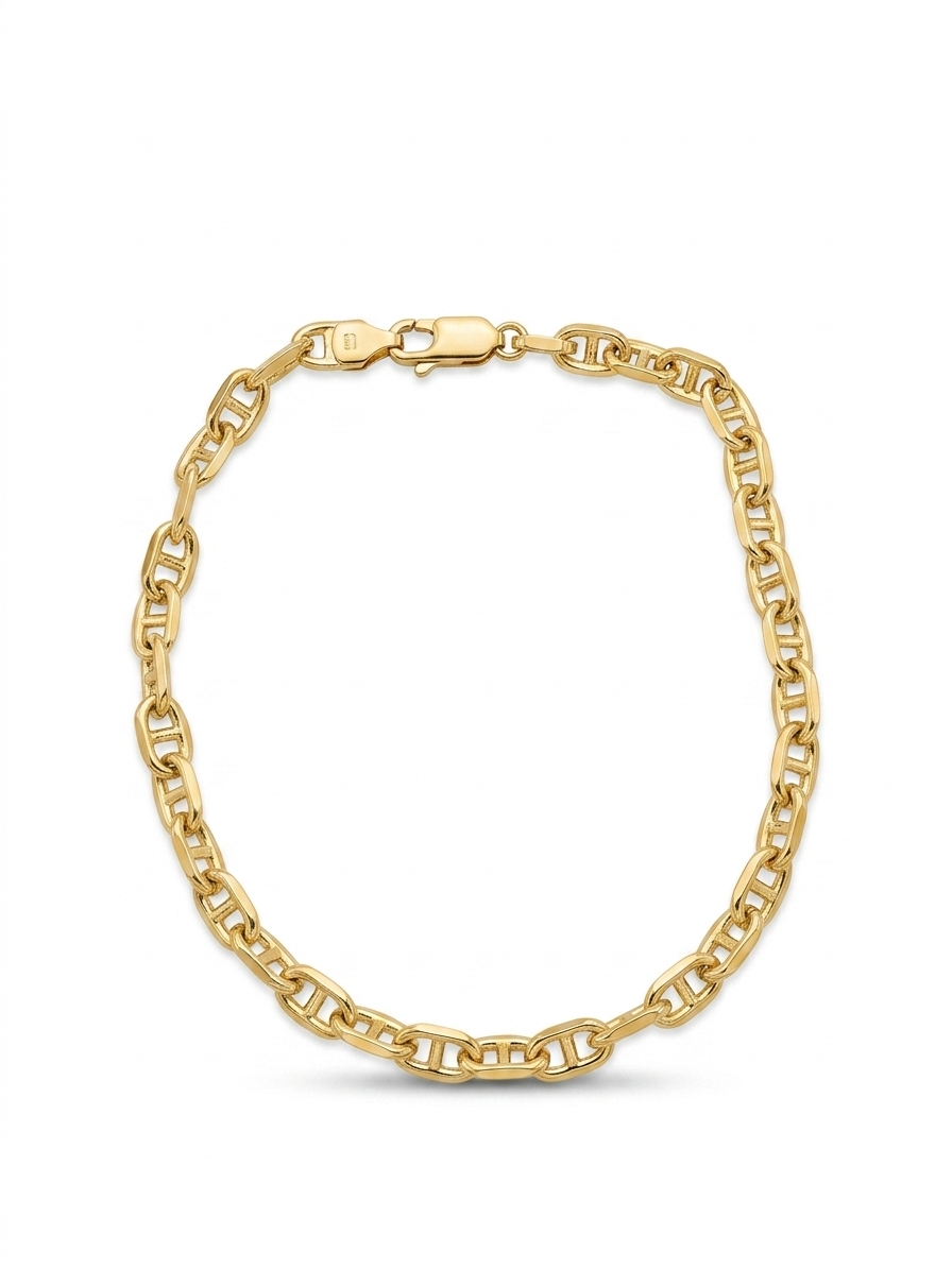 De 14 karaat gouden schakelarmband (modelnummer JRS8842) is een prachtige gouden armband met een breedte van 4 mm en een gewicht van 5,5 gram, in een goudkleurige afwerking. Perfect voor dagelijks gebruik of speciale gelegenheden. Draag het solo voor een verfijnde look of combineer met andere armbanden voor een modieuze uitstraling.