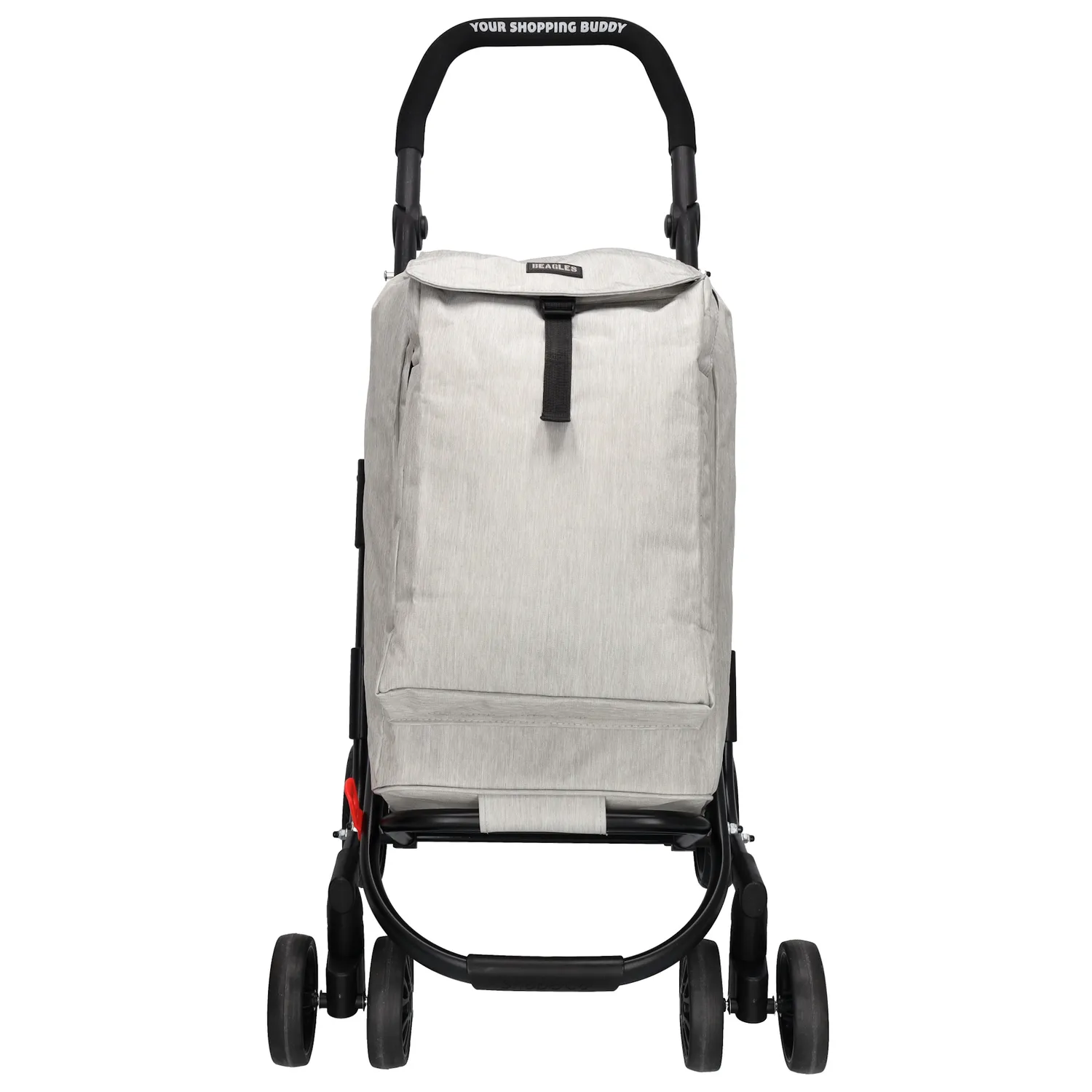 Met de Beagles Shop & Go Boodschappentrolley wordt boodschappen doen eenvoudiger en comfortabeler! Deze handige duwkar is voorzien van vier wielen, waarbij de voorste wielen zwenkwielen zijn voor extra wendbaarheid. Dankzij het verstelbare handvat stel je de hoogte gemakkelijk af op jouw voorkeur, zodat je de trolley moeiteloos voortduwt.

De ruime inhoud van 41 liter biedt voldoende plaats voor al je boodschappen, terwijl het koelvak je verse producten langer koel houdt. Extra praktisch: de trolley is opvouwbaar, waardoor je hem eenvoudig opbergt wanneer je hem niet gebruikt. 

Kenmerken

Vier wielen, voorste zwenkwielen

Verstelbaar handvat

41 liter capaciteit

Voorzien van een koelvak

Opvouwbaar

Achterrits