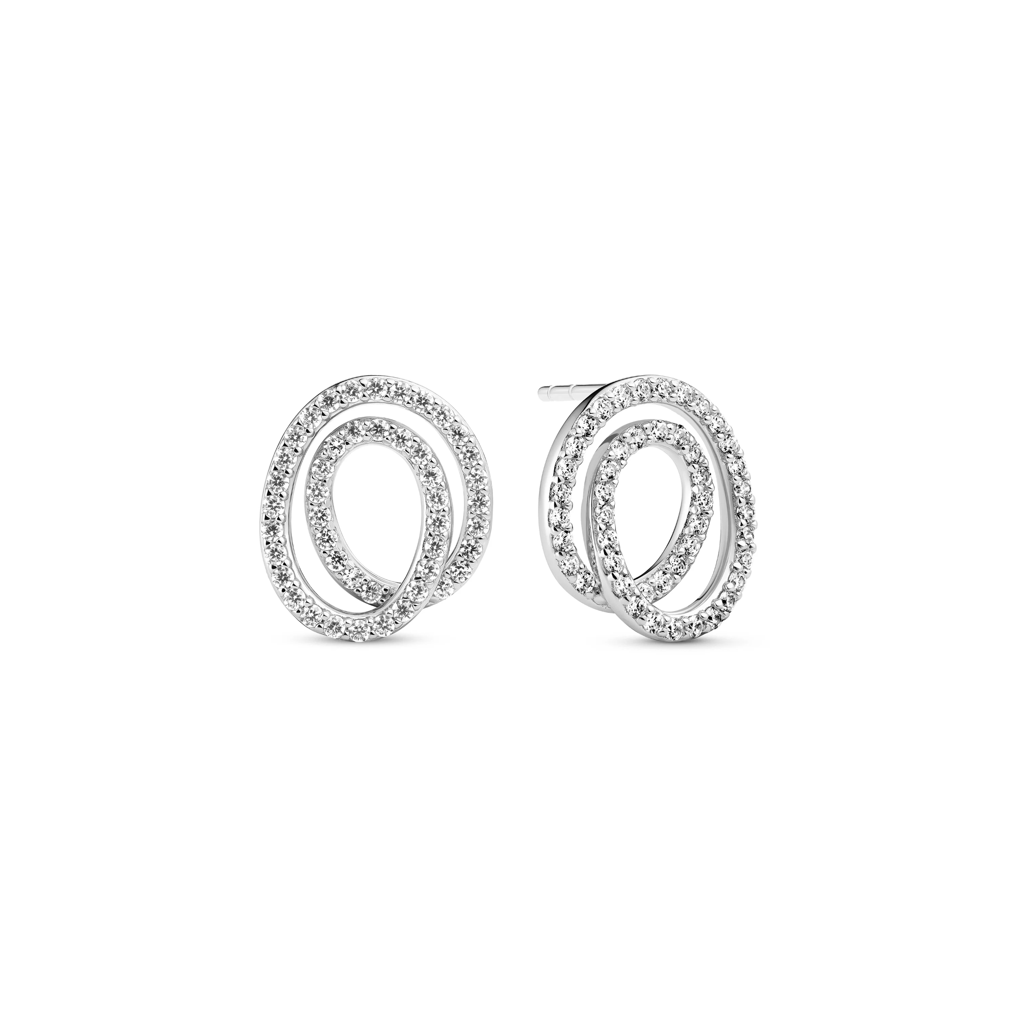 Oorringen in zilver met zirconia steentjes van het merk Sif Jakobs 