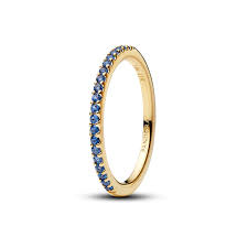 Pandora Sprankelende Blauwe Halve Eternity Bandring
