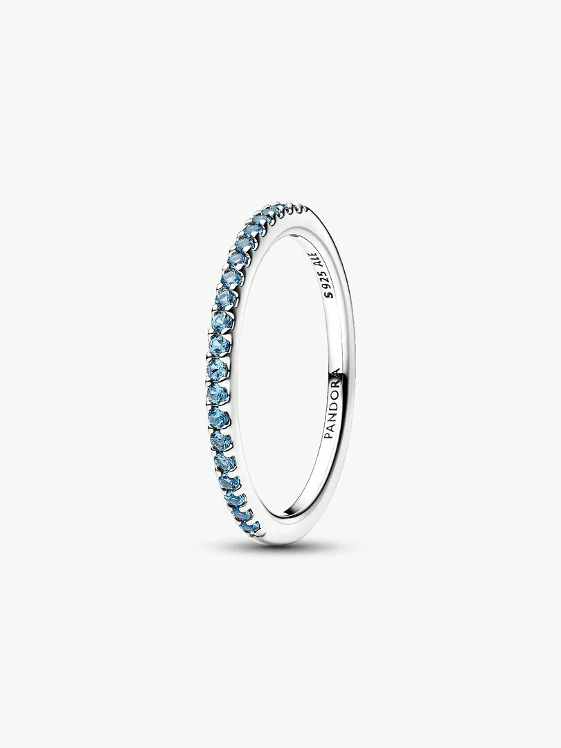 Pandora Sprankelende Aquamarijn Halve Eternity Bandring