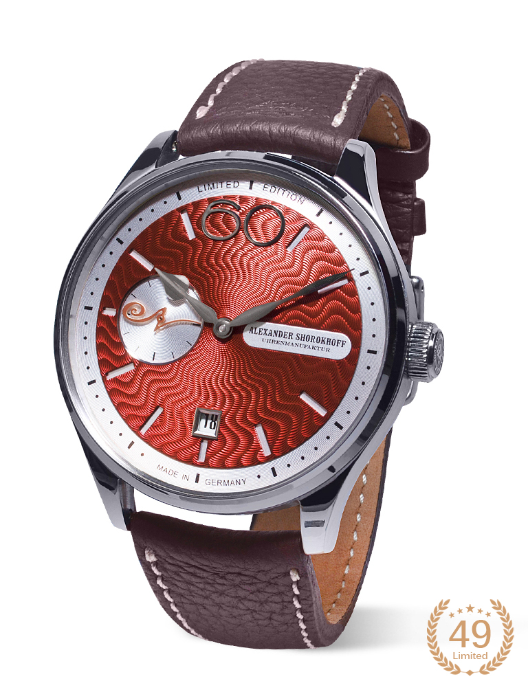 Alexander Shorokhoff polshorloge model Neva, limited edition nummer 10 van de 49.
