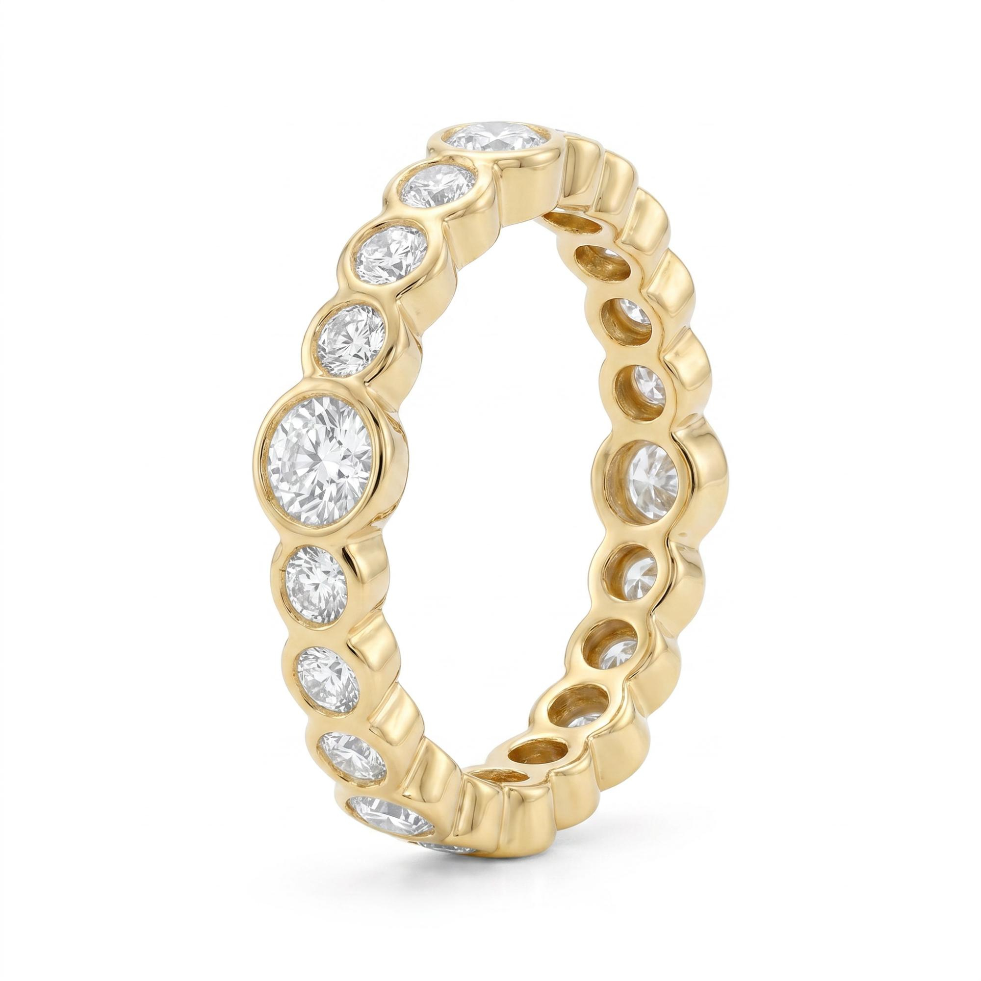 trouwring in geel goud 18kt met diamant (briljant geslepen) 1.44ct