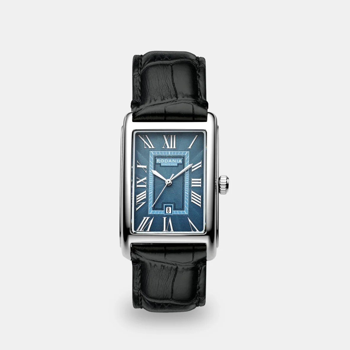 De Rodania VEVEY R32007 horloge heeft een elegante zwarte band en een duurzame roestvrijstalen kast van 43 mm. Het beschikt over een handige datumaanduiding. Dit stijlvolle horloge past perfect bij zowel formele als casual outfits. Combineer het met een net pak voor een chique look of draag het bij vrijetijdskleding voor een verfijnde uitstraling.