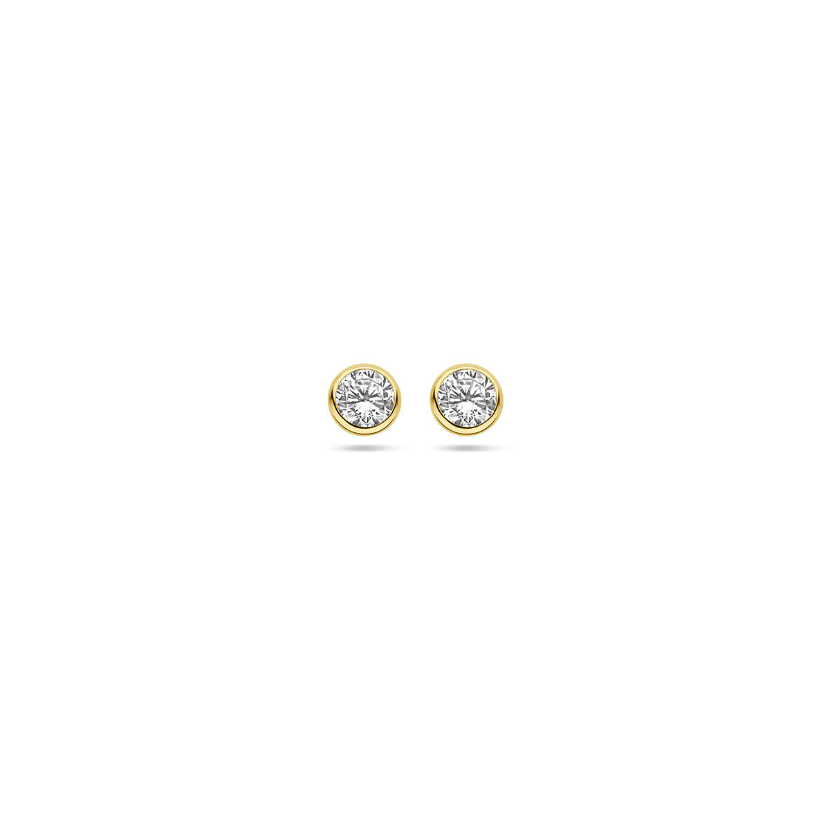 9krt gouden oorknoppen met zirkonia 3mm
