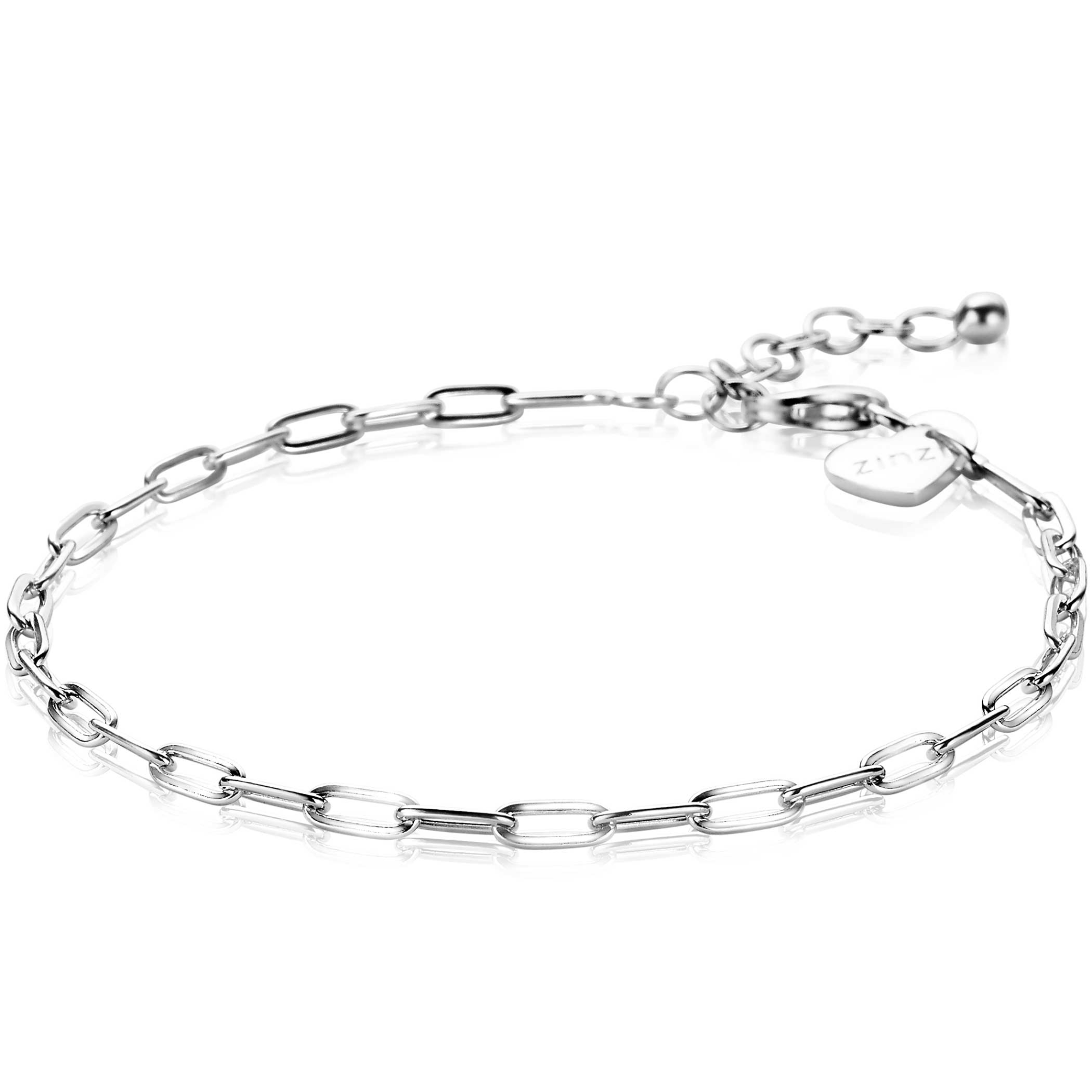 ZINZI zilveren massieve gourmet armband 3,2mm breed 17-20cm ZIA2850
