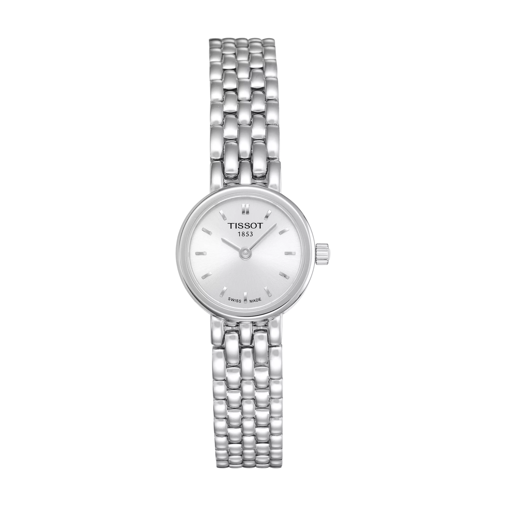 De Tissot Lovely T0580091103100 is een elegante horloge met een Zwitsers quartz uurwerk en een analoge display. Uitgerust met een ronde, zilverkleurige roestvrijstalen kast van 19,5 mm, en krasbestendig saffierglas. Het horloge is hypoallergeen. Waterbestendig tot 3 ATM. Perfect voor een stijlvolle en verfijnde look bij elke gelegenheid.