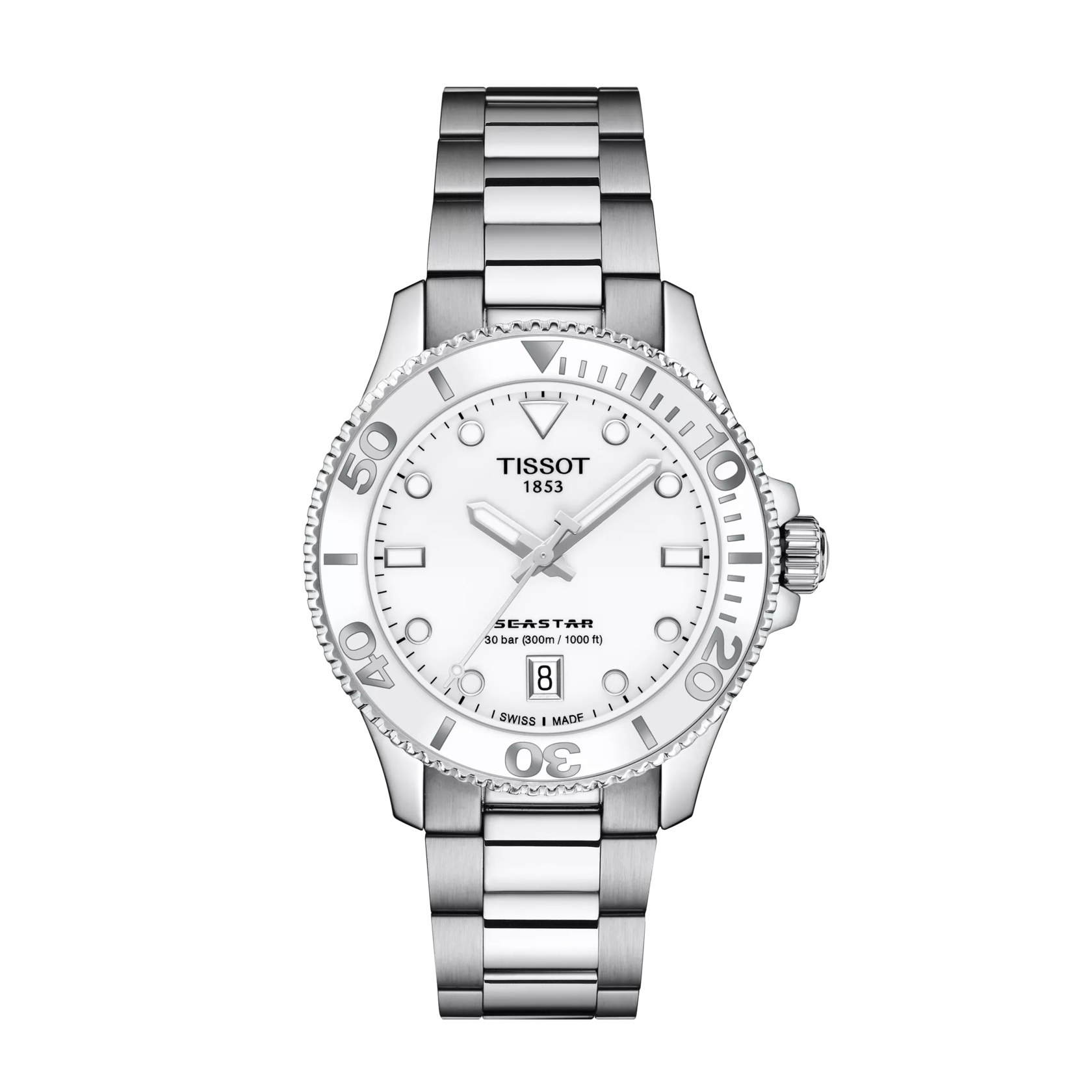 De Tissot Seastar 1000 T1202101101100 heeft een Zwitserse quartz beweging, analoge tijdsaanduiding en een robuuste roestvrijstalen kast met een zilverkleurige band. Waterbestendig tot 30 meter en voorzien van een datumaanduiding. Het is een horloge voor dagelijks gebruik dat comfortabel en stijlvol om de pols gedragen kan worden. 