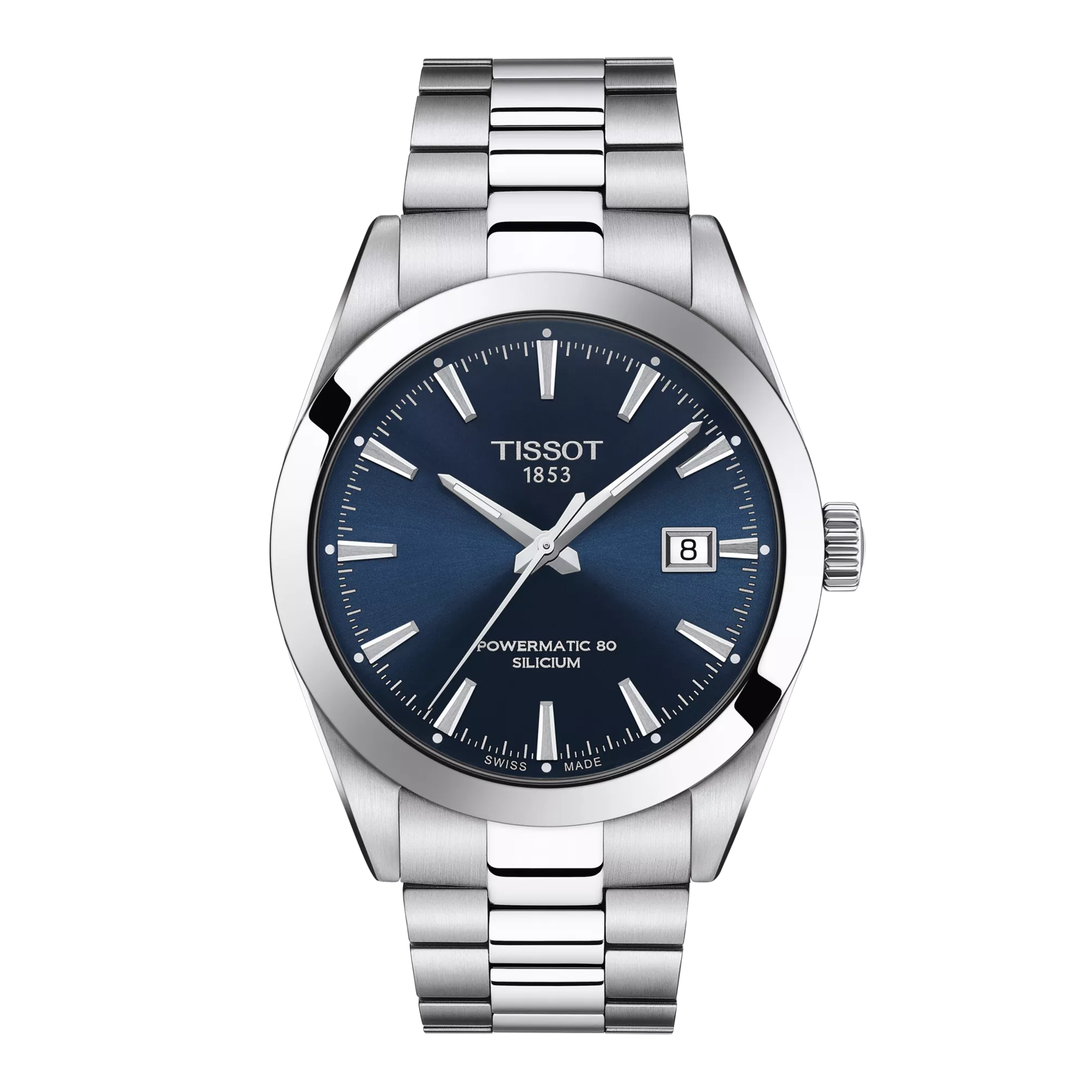 De Tissot Gentleman Powermatic 80 (modelnummer T1274071104100) is een luxe herenhorloge met een blauwe wijzerplaat, zilverkleurige roestvrijstalen kast en band. Het heeft een Zwitsers automatisch uurwerk, saffierglas, analoge tijdsaanduiding en datumaanduiding. Waterdicht tot 100 meter en hypoallergeen. Draag het horloge stijlvol bij zowel formele als casual gelegenheden voor een verfijnde uitstraling.