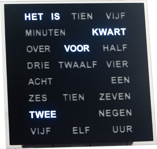woordklok klein zwart 