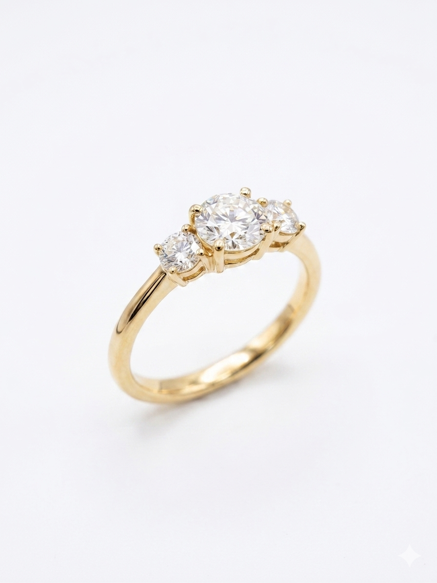 De trilogie lab grown diamanten ring, model RX10984-LAB, is een verfijnd sieraad van 14-karaats goud in maat 54. Deze goudkleurige verlovingsring schittert door drie briljante, laboratoriumdiamanten van 0.50 karaat met een zuiverheid van VS1 en de kleur D. Perfect voor speciale gelegenheden. Draag het op de ringvinger van je linkerhand voor een klassieke uitstraling.

ring wordt geleverd met een IGI diamanten certificaat