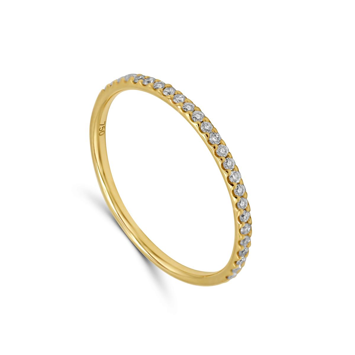 Femme Ador&eacute;e geel gouden ring 18kt met diamant 13pt