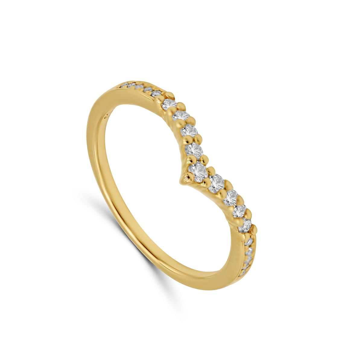 Femme Ador&eacute;e geel gouden ring 18kt met diamant 22pt