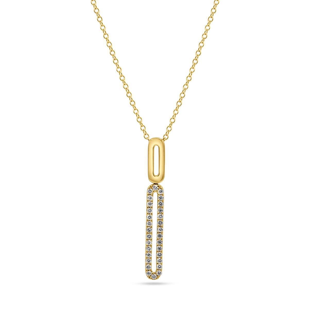 Femme Ador&eacute;e geel gouden collier 18k met diamant 11pt