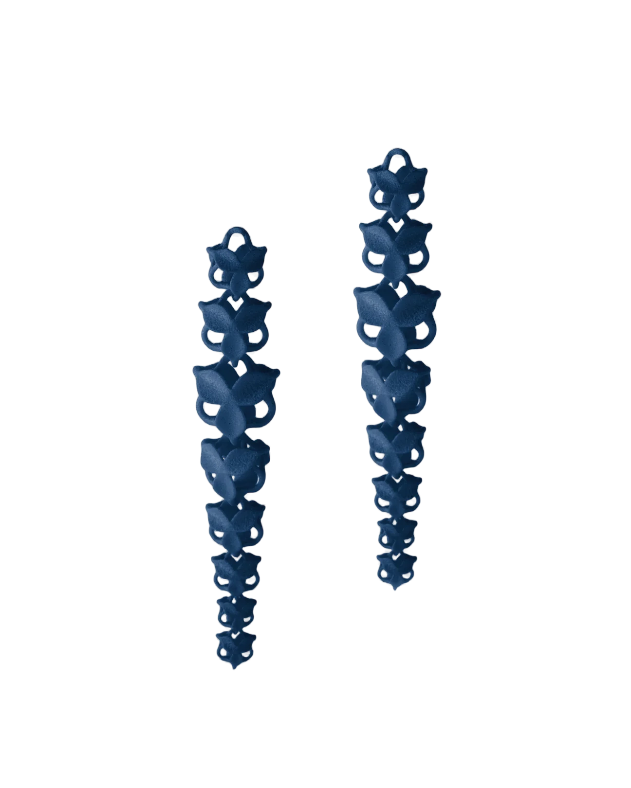 FABNORA Blossom long oorring aanhanger midnight blue