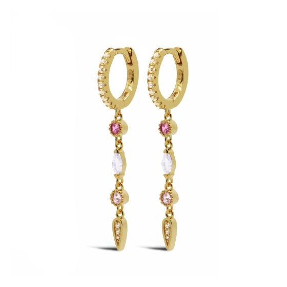 Karma Jewelry Hinged Hoops Lizzy Opal Wine Red Goldplated