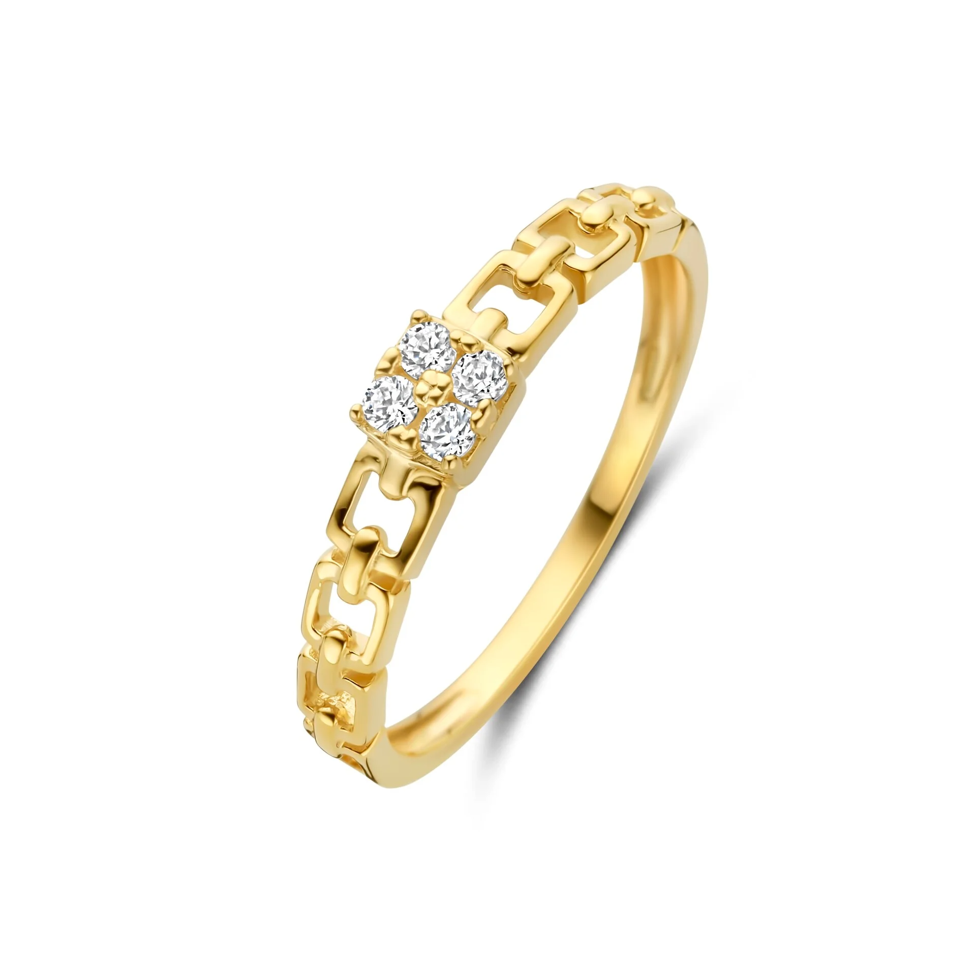 J&J 14k ring met zirkonia
