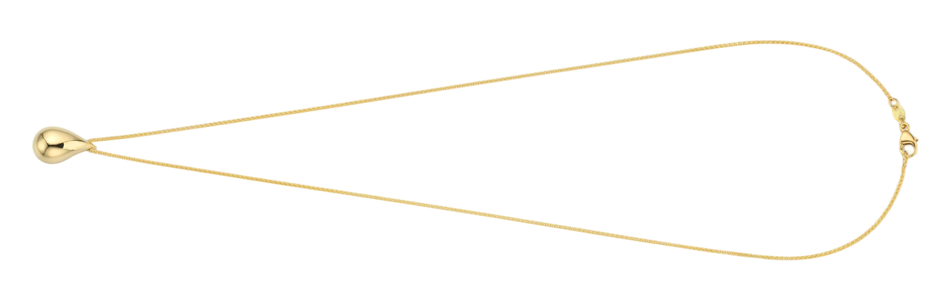Gouden anker collier van 45 cm met hanger in druppelvorm.