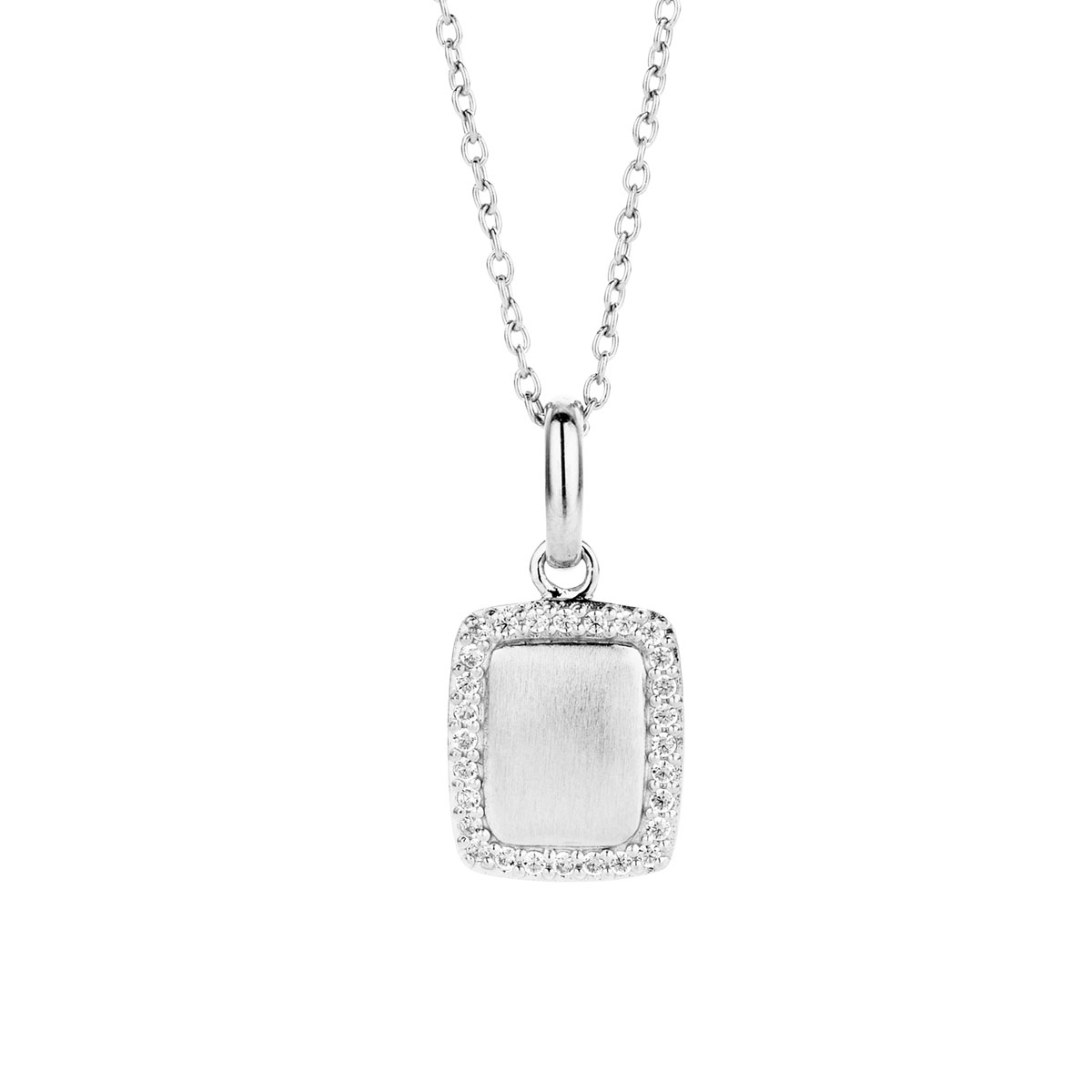  Diese elegante Halskette mit Gravurplatte aus 925/- Silber mit Zirkonia Steinen, ist ideal, um jedem Outfit einen Hauch von Eleganz zu verleihen. In zwei L&auml;ngen zu tragen,42-45cm. Tragen Sie sie zu formellen Anl&auml;ssen oder als t&auml;gliches Accessoire, um Ihren Look zu veredeln. Perfekt f&uuml;r jedes Stilbewusstsein und vielseitig kombinierbar.