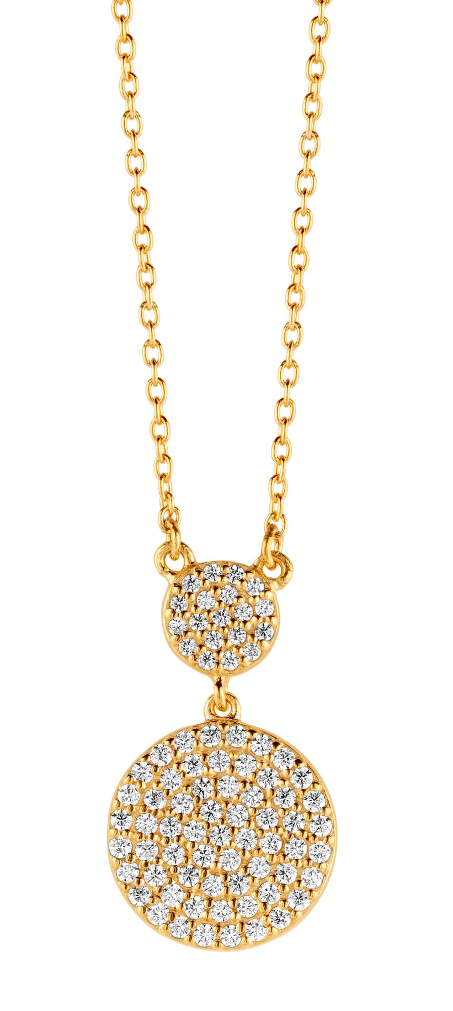 Diese elegante Halskette, aus 925/- Silber vergoldet mit ZIrkonia Steinen, ist ein vielseitiges Accessoire f&uuml;r Ihren Stil. Tragbar in zwei L&auml;ngen, 42/45cm. Am besten tragen Sie sie zu formellen Anl&auml;ssen oder als Highlight zu einem schlichten Outfit. Kombinieren Sie sie mit passenden Ohrringen oder Armb&auml;ndern, um einen harmonischen Look zu kreieren.