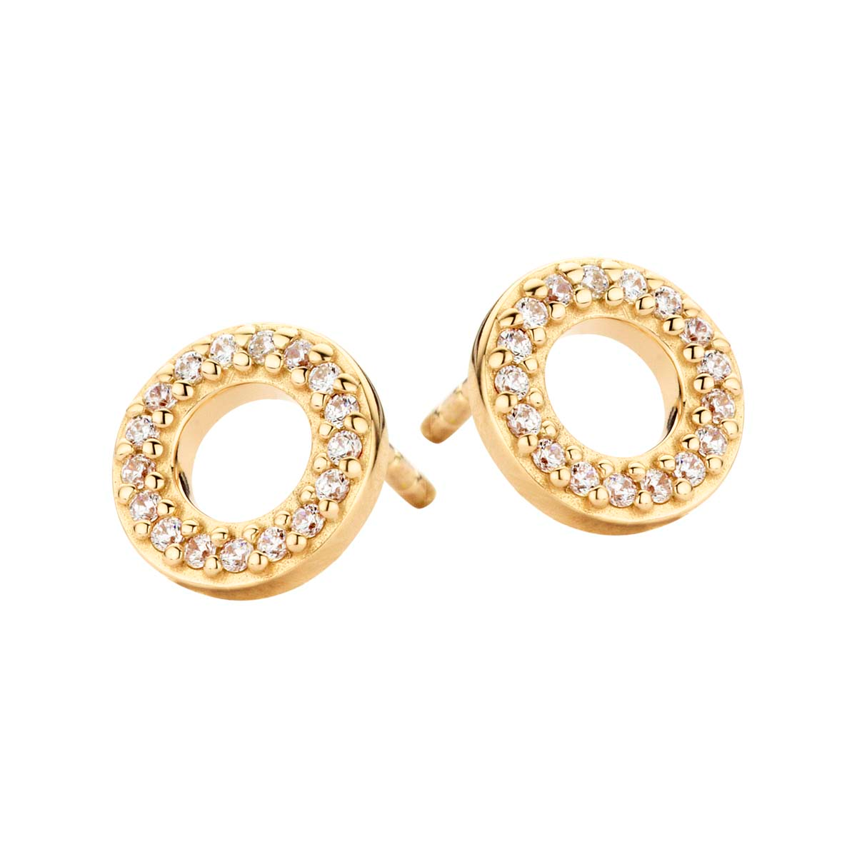 diese elegante Ohrstecker, aus vergoldetem 925er Sterling Silber mit Zirkonia Steinen, ist ein zeitloses Accessoire f&uuml;r jeden Anlass. Ideal f&uuml;r den t&auml;glichen Gebrauch oder besondere Anl&auml;sse. Tragen Sie sie als dezentes Highlight zu Ihrem Alltagsoutfit oder kombinieren Sie sie mit anderen Silberschmuckst&uuml;cken f&uuml;r einen eleganten Look. Perfekt f&uuml;r modebewusste Frauen.