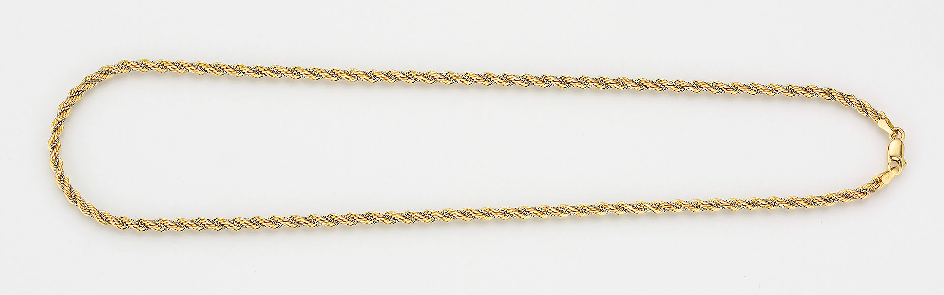 Gouden koord collier met een lengte van 45 cm