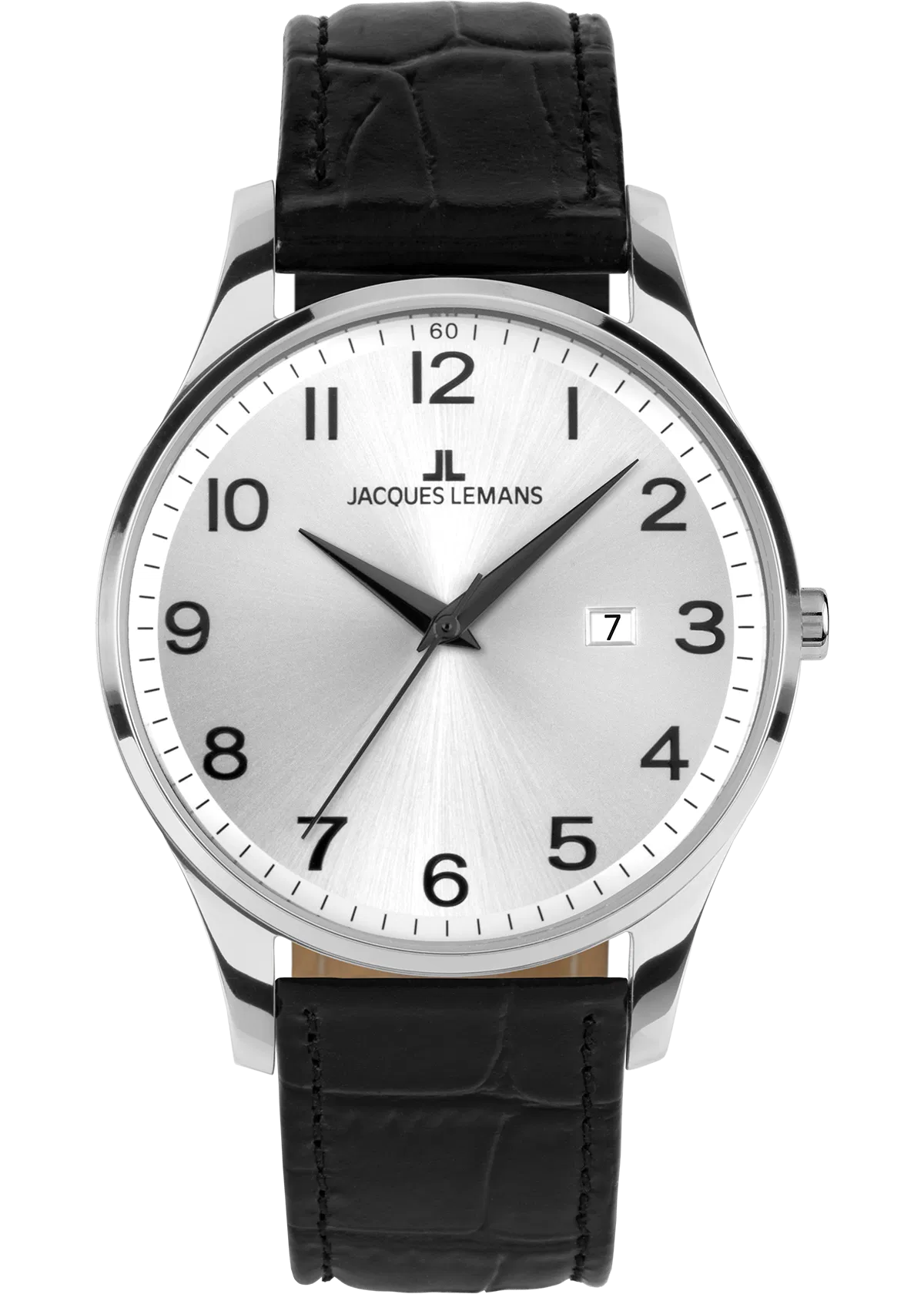 Die London 1-2215 JACQUES LEMANS Uhr,  besticht durch elegantes Design mit einem schwarzen Armband aus rostfreiem Edelstahl. Diese 40mm gro&szlig;e Armbanduhr verf&uuml;gt &uuml;ber eine Datumsfunktion. Perfekt f&uuml;r Business-Anl&auml;sse oder formelle Events. Kombinieren Sie sie mit einem schwarzen Anzug oder formeller Kleidung f&uuml;r einen stilsicheren Look.
