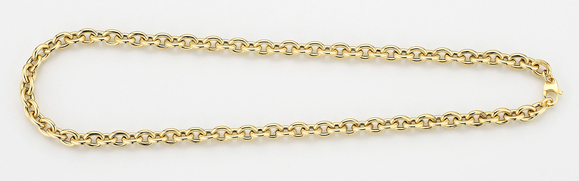 Gouden jasseron armband met een lengte van 19 cm