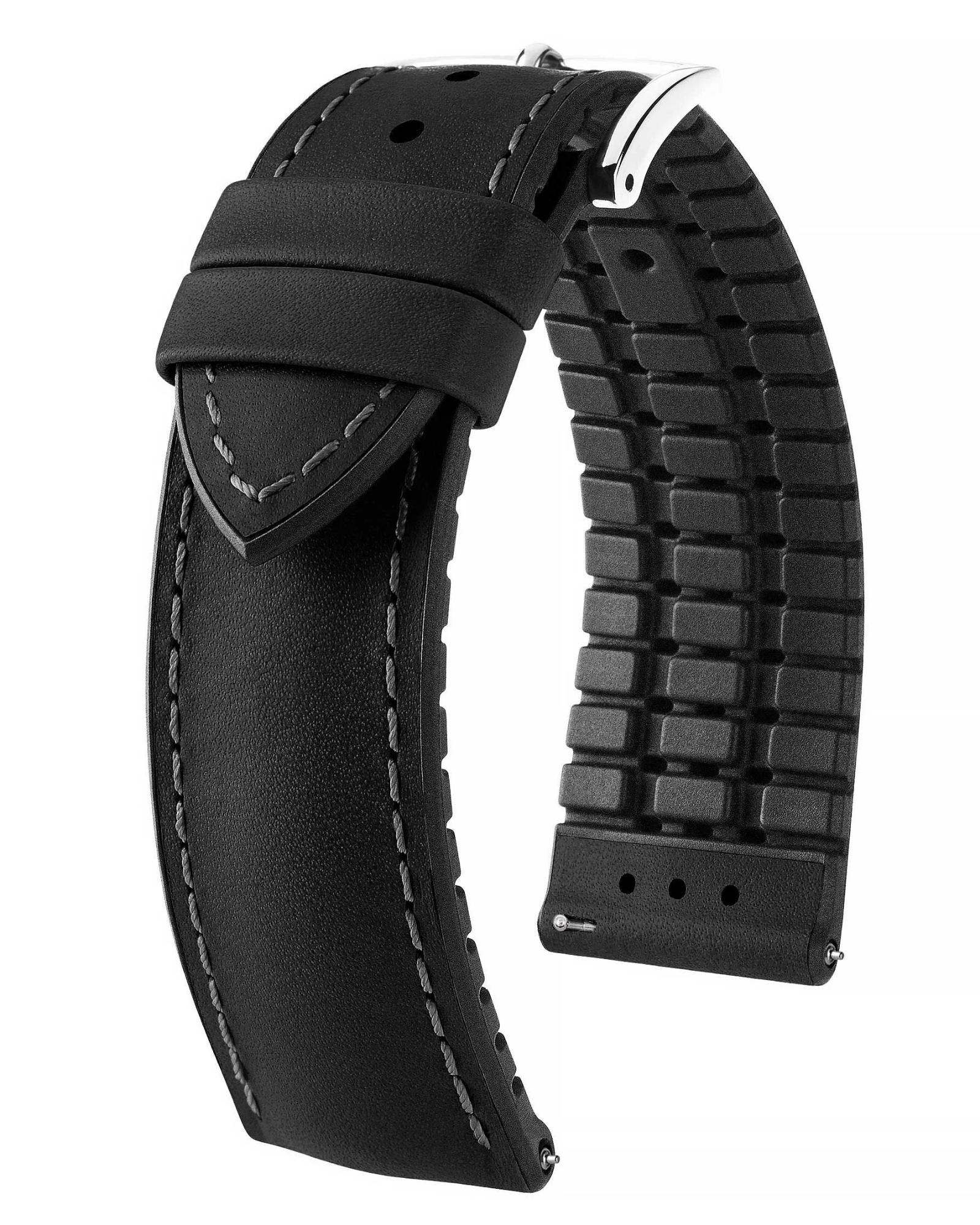 James Black Calf 21mm is een sportieve en stijlvolle horlogeband van hoogwaardig zwart kalfsleder met een comfortabele rubberen kern. Dankzij de waterbestendige afwerking, snelle quick-release bevestiging en 21 mm breedte is deze band ideaal voor dagelijks gebruik &eacute;n actieve momenten.