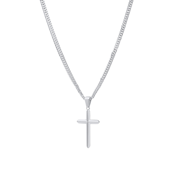 The iXXXi Men Faith 60cm necklace is made of stainless steel and features a silver-colored plating. The necklace's design consists of flat links that are braided together, with a cross-shaped pendant attached. The iXXXi Men Faith necklace features a delicate clasp and measures 50 centimeters in length. Mix and match with one of the iXXXi Men bracelets to complete your look. Which other items from the iXXXi Men collection would you pair this necklace with?

Made from durable stainless steel.
Does not discolor or stain the skin.
Nickel-free
Hypoallergenic