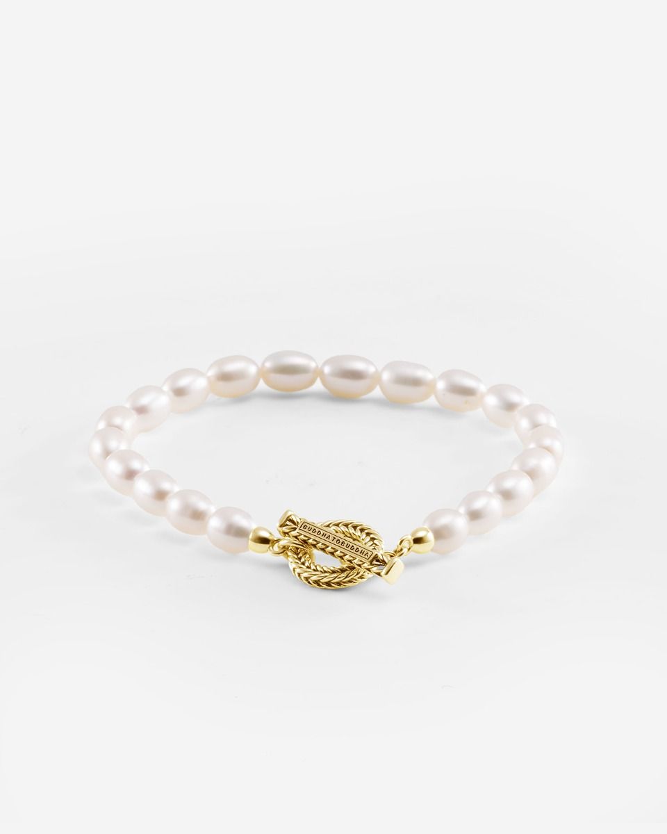 329GV E - Bracelet Barbara Full Pearl Gold Vermeil