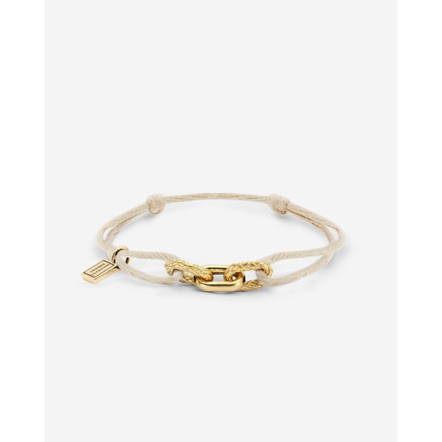 Katja Cord Bracelet Gold Vermeil Beige