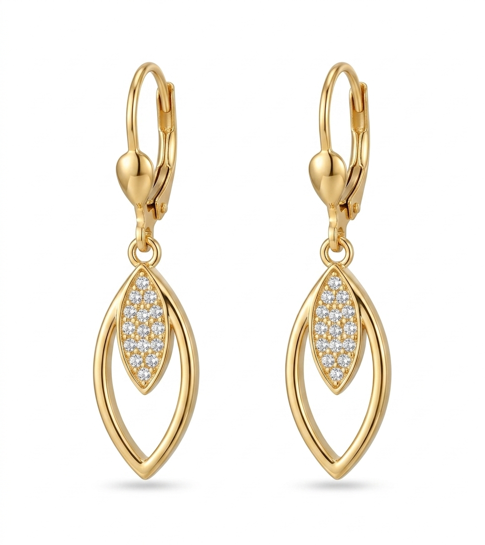 Gouden oorhangers met zirkonia
