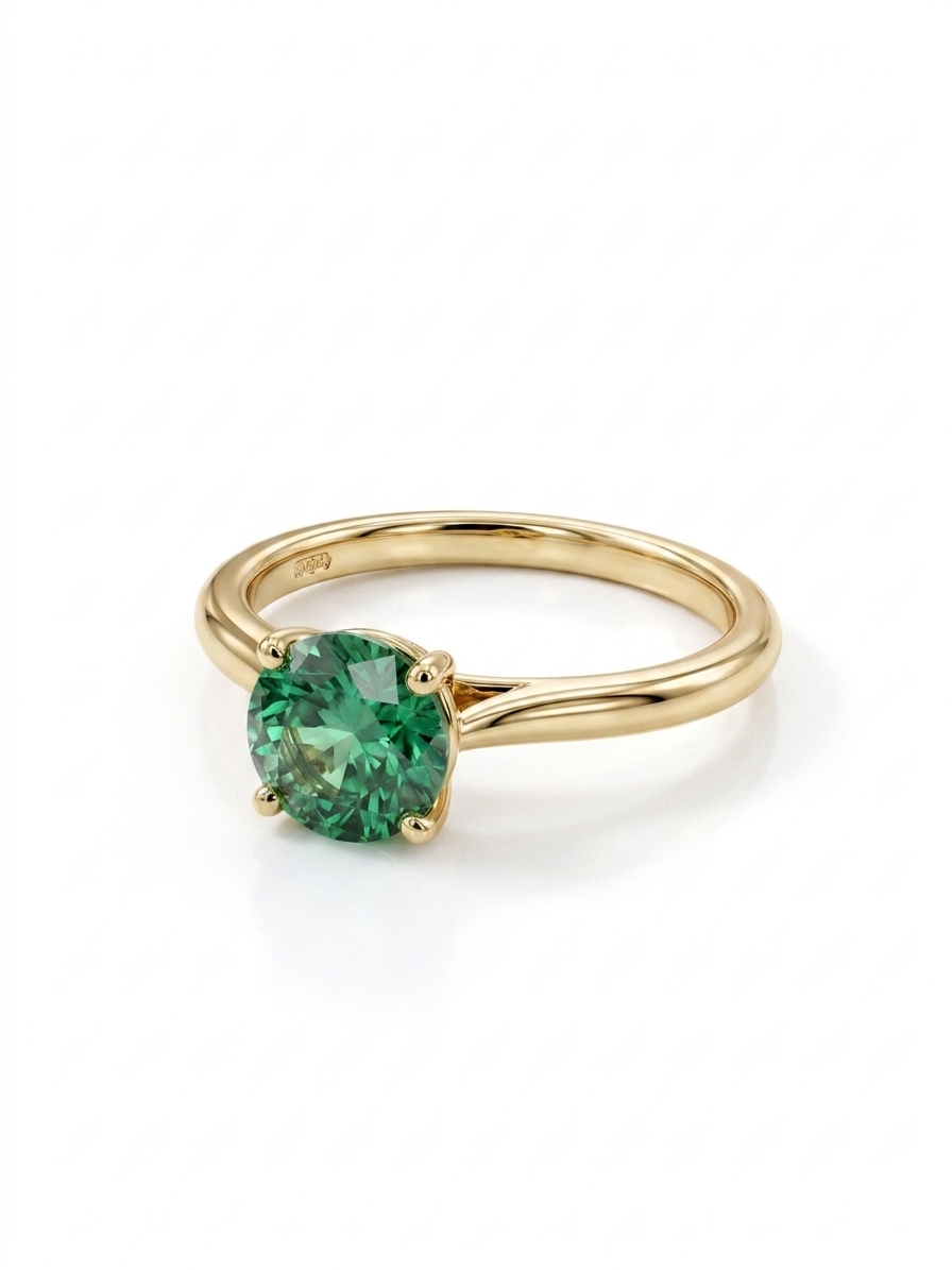 Deze prachtige 18-karaats gouden ring, model LT1027H, is voorzien van een groene lab-grown diamant van 1.0 crt. De briljante slijpvorm en VS1 zuiverheid maken het tot een schitterende keuze voor een verlovingsring. De ringmaat is 53, perfect voor elke romantische gelegenheid. Draag deze unieke ring als blikvanger bij speciale gelegenheden of dagelijks voor een vleugje luxe.
Ring wordt geleverd met een IGI diamanten certificaat. 