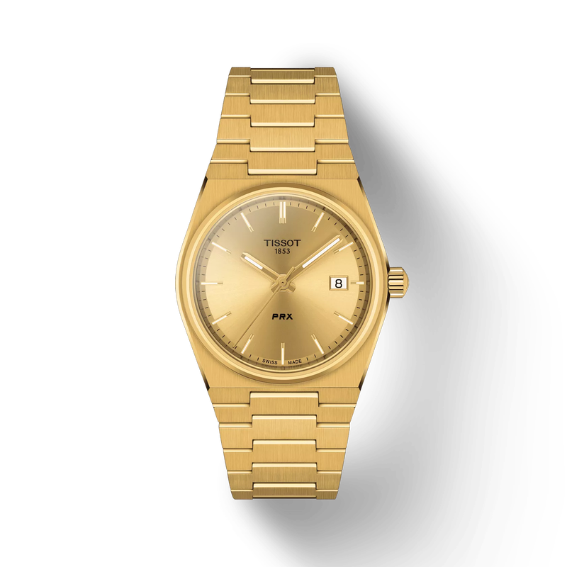 De Tissot PRX T1372103302100 is een elegante polshorloge met Zwitserse quartzbeweging. Kenmerken zijn onder andere een goudkleurige kast en wijzerplaat, roestvrijstalen band, saffierglas, en waterbestendig tot 10 bar. Perfect voor formele gelegenheden of dagelijkse elegantie. Draag het met vertrouwen dankzij de betrouwbare Zwitserse techniek en het stijlvolle ontwerp.