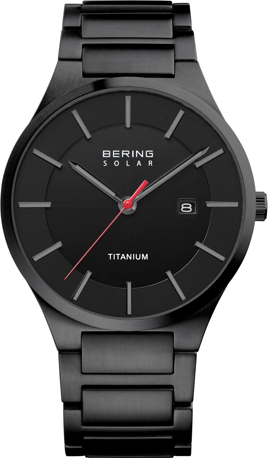 Dit Bering herenhorloge, beschikt over een titanium kast met een zwarte polsband. Het heeft een diameter van 39mm en is voorzien van een handige datumaanduiding. Door het stijlvolle en duurzame ontwerp is het de perfecte keuze voor dagelijks gebruik. Draag het horloge om uw pols voor een verfijnde, moderne look.