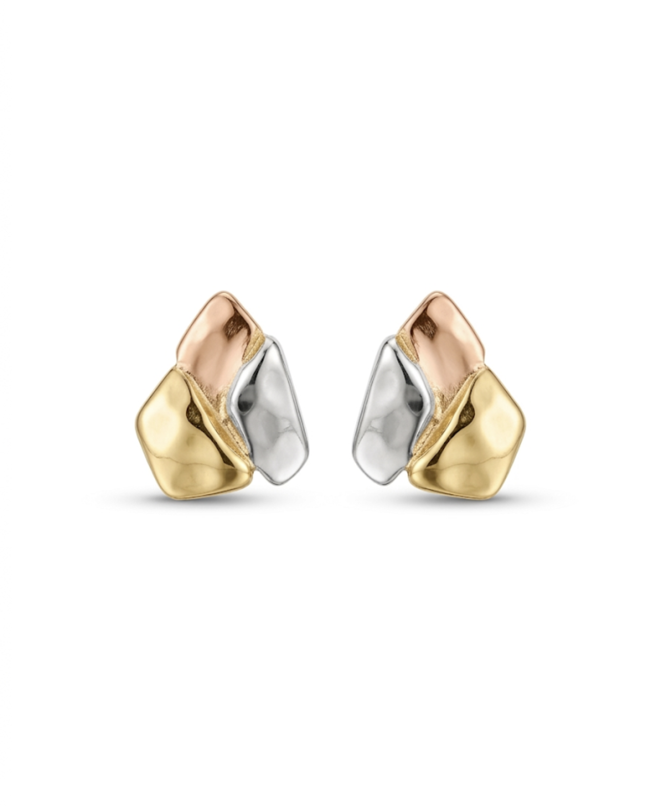 Gouden oorknoppen tricolor