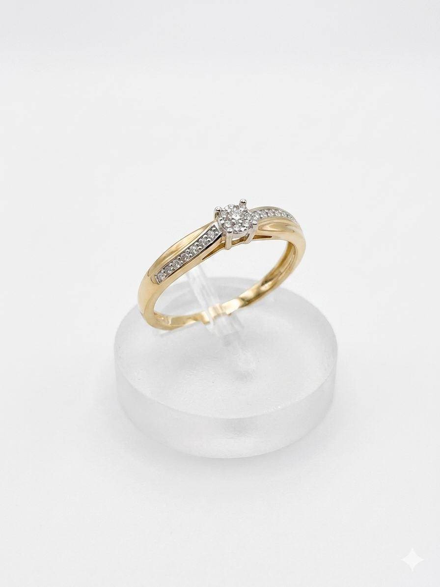 Bico ring met diamant maat 17.5 - 15- 0.15crt WE-SI