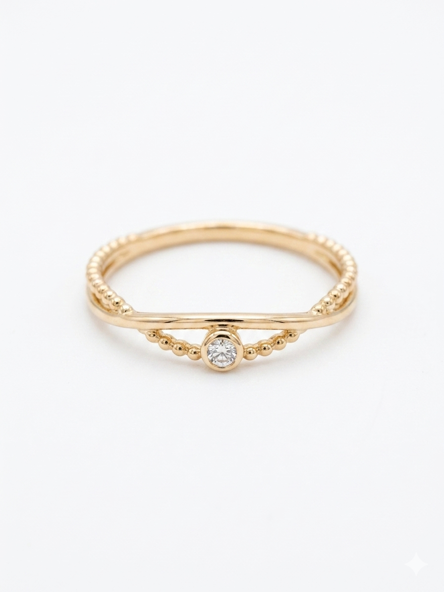 Goud ring 1x 0.02crt WE-P2