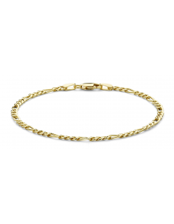 Mori Gold Filt&eacute; 40-GF-FIG03019 armband 3,0mm brede Figaro schakel, goud gevuld 1/20