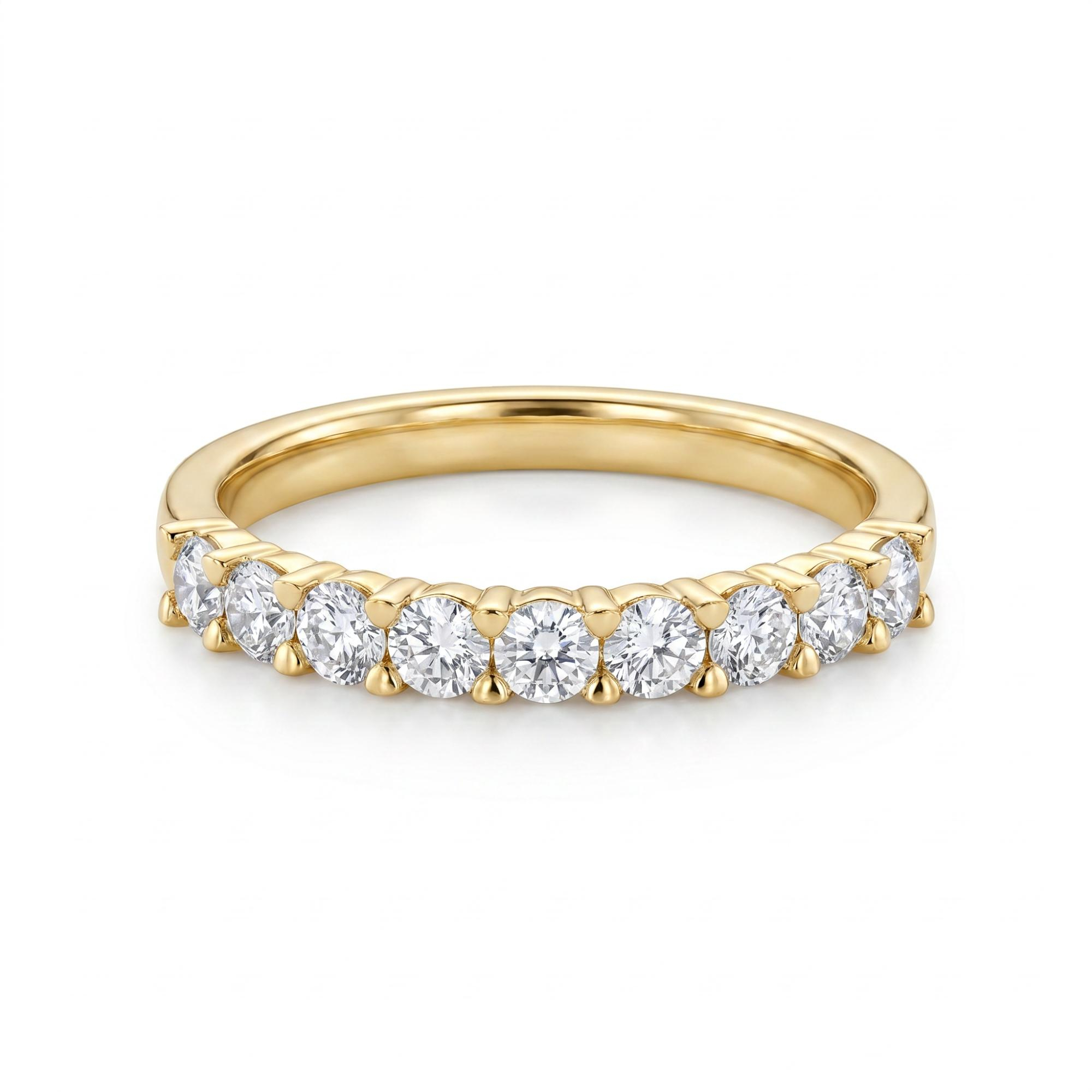 18 kt gg ring castle zetting met 9 x 0.07ct brilj