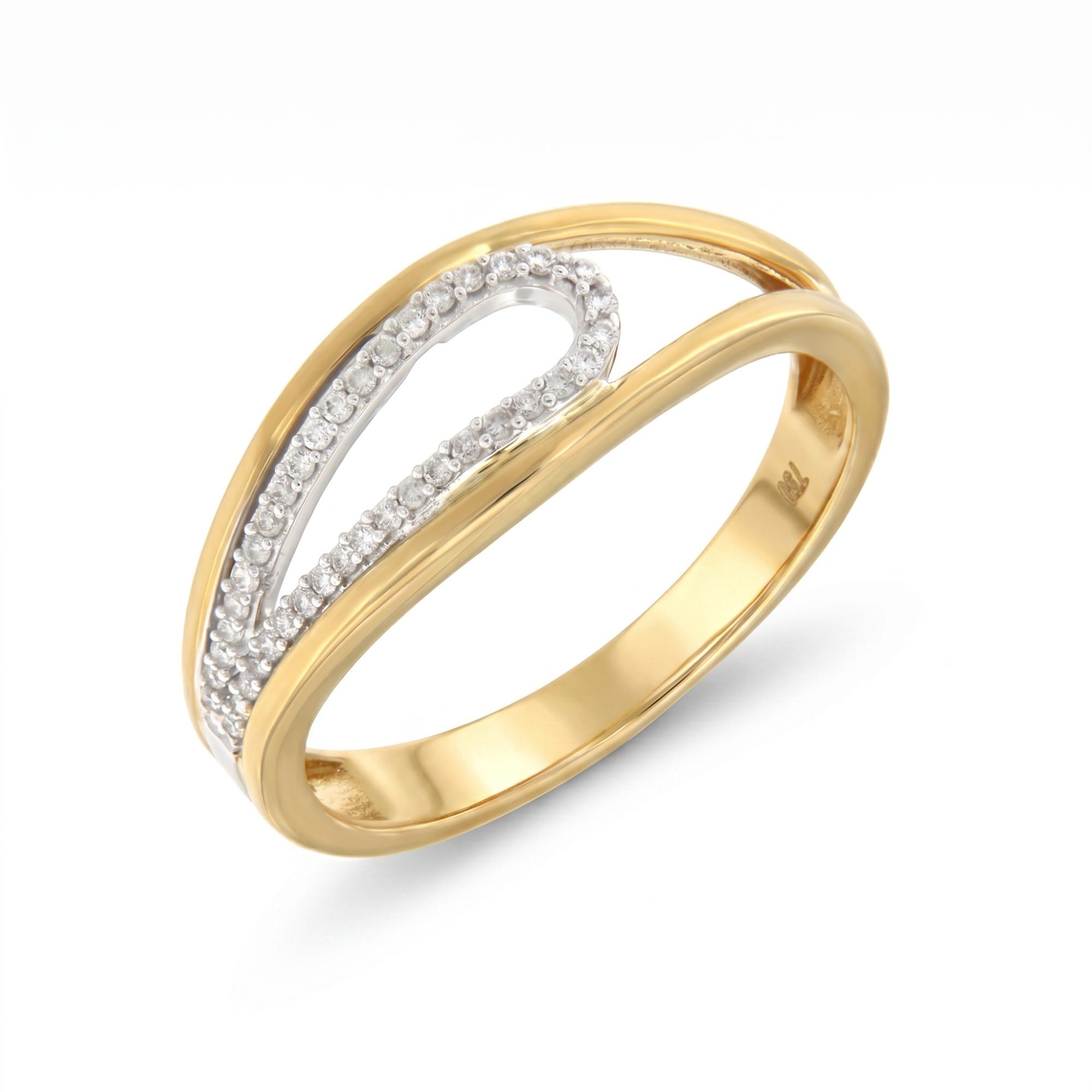 ring in 18kt goud met diamant 0.12ct